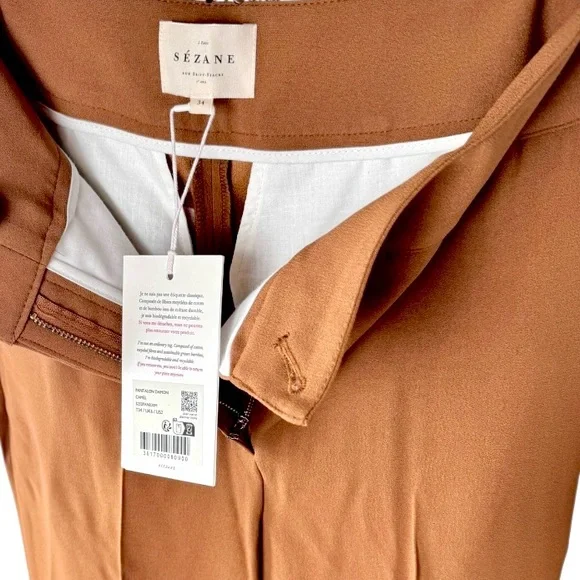 ✨ NEW WITH TAGS ✨SÉZANE ~ Damon Trousers in Camel Size 34 (US 2) ✨ - Picture 4 of 8